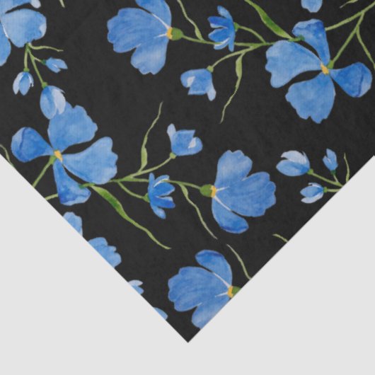 Blue Cosmos Flowers Seidenpapier (Ausschnitt)