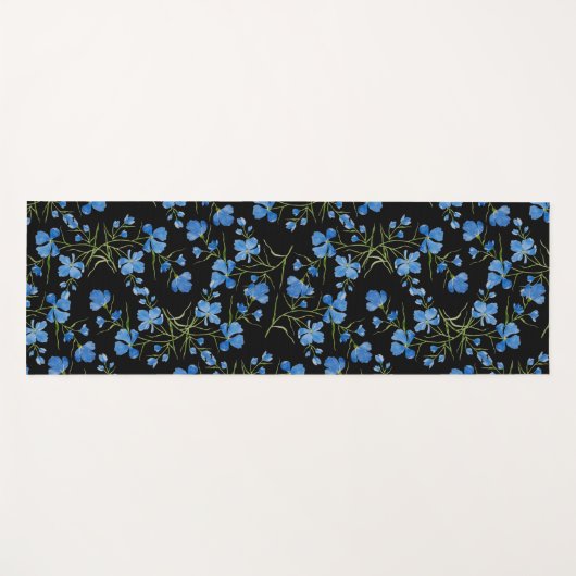 Blue Cosmos Flowers Yogamatte (Vorderseite (Horizontal))