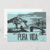 Blue Costa Rica Pura Vida Surfer Postkarte (Vorne/Hinten)