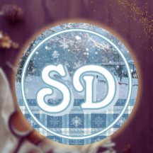 Blue Cosy Kariert Snowy Winter Country Weihnachten