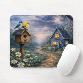 Blue Cottage Birdhouse Storm Mouse Pad Mousepad (Mit Mouse)