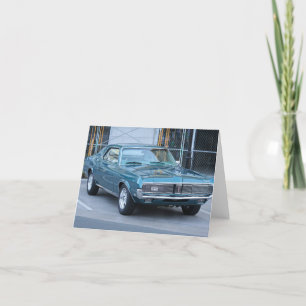 Blue Cougar Automobile Notecard Karte