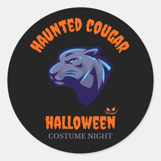 blue cougar runder aufkleber (Vorderseite)