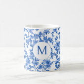 Blue Country Floral Monogram  Kaffeetasse (Mittel)