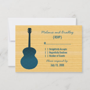 Blue Country Guitar Response Card RSVP Karte