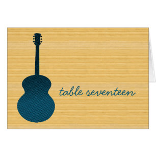 Blue Country Guitar Tischnummer Card