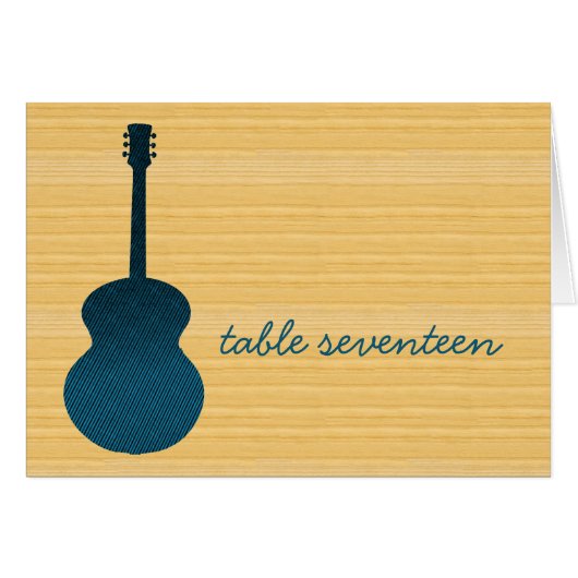 Blue Country Guitar Tischnummer Card (Vorderseite (Horizontal))