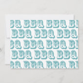 Blue Country Western GRILLEN Baby Dusche Einladung (Rückseite)