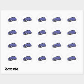 Blue Coupe Runder Aufkleber (Blatt)
