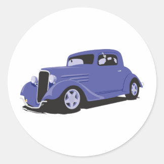 Blue Coupe Runder Aufkleber