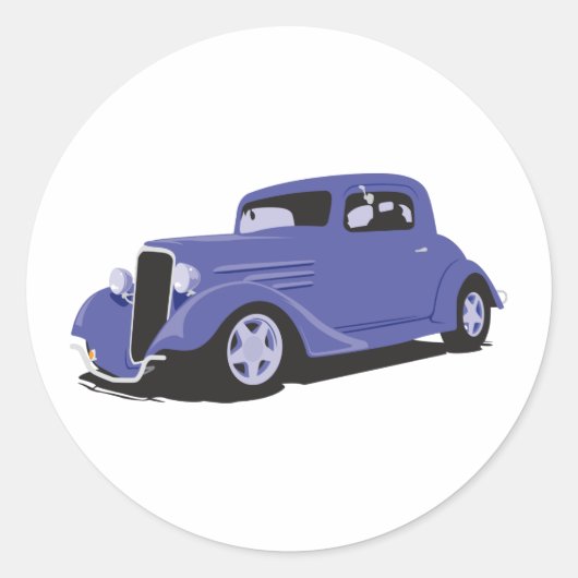 Blue Coupe Runder Aufkleber (Vorderseite)