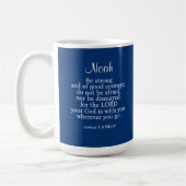 Blue Courage Bible Verse Individuelle Name Einfach Kaffeetasse (Links)