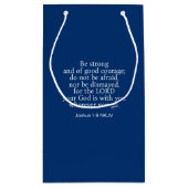 Blue Courage Bible Verse Individuelle Name Einfach Kleine Geschenktüte (Rückseite)