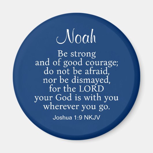 Blue Courage Bible Verse Individuelle Name Einfach Magnet (Vorne)