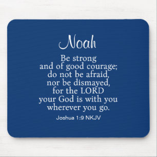 Blue Courage Bible Verse Individuelle Name Einfach Mousepad