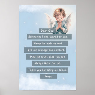 Blue Course Child Prayer Poster