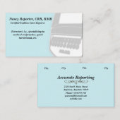 Blue Court Reporter Steno Machine Business Cards Visitenkarte (Vorne/Hinten)