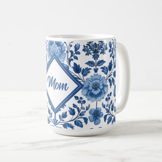 Blue Coverage-Core-Blume Kaffeetasse (VorderseiteRechts)