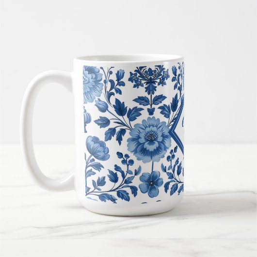 Blue Coverage-Core-Blume Kaffeetasse (Links)