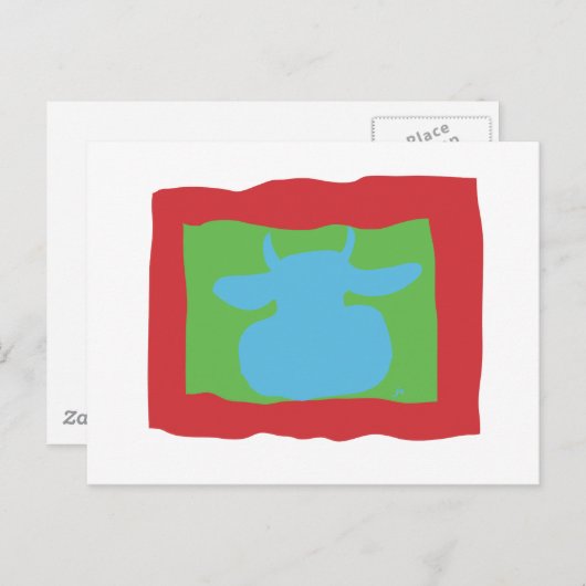 BLUE COW POSTKARTE (Vorne/Hinten)