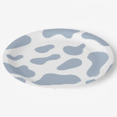 Blue Cow Print Little Cowboy Baby Shower Pappteller (Schrägansicht)