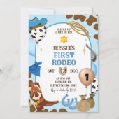 Blue Cowboy Birthday Invitation Einladung (Vorderseite)