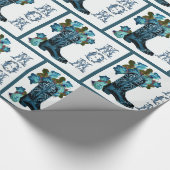 Blue Cowboy Boot mit Blume MAMA Geschenkwrap Geschenkpapier (Ecke)