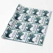 Blue Cowboy Boot mit Blume MAMA Geschenkwrap Geschenkpapier (Ungerollt)