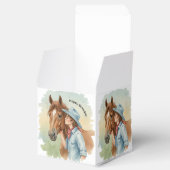 Blue Cowboy Kissing a Horse Birthday Party Geschenkschachtel (Geöffnet)