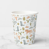 Blue Cowboy Pattern Baby Dusche Pappbecher (Rückseite)