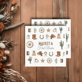 Blue Cowboy Rodeo Erster Geburtstag Wild West Serviette