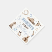 Blue Cowboy Western Birthday Napkins Serviette (Ecke)