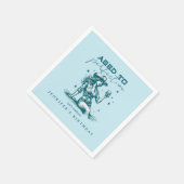 Blue Cowgirl Aged to Perfection Birthday Party  Serviette (Ecke)