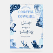 Blue Cowgirl Bachelorette Empfang Party Acrylschild (Vorderseite)