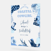 Blue Cowgirl Bachelorette Empfang Party Acrylschild (Winkel)