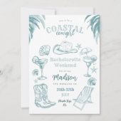 Blue Cowgirl Cowgirl Junggeselinnen-Abschied Einla Einladung (Vorderseite)