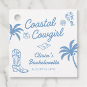 Blue Cowgirl Junggeselinnen-Abschied Geschenkanhänger (Vorderseite)