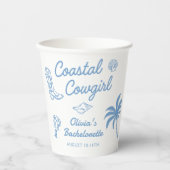 Blue Cowgirl Junggeselinnen-Abschied Pappbecher (Vorderseite)