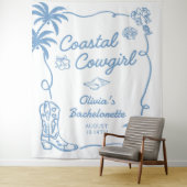 Blue Cowgirl Junggeselinnen-Abschied Wandteppich (Beispiel)