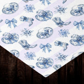 Blue Cowgirl Toile Chinoiserie on Lila Stripes Seidenpapier