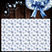 Blue Cowgirl Toile Chinoiserie on Lila Stripes Seidenpapier