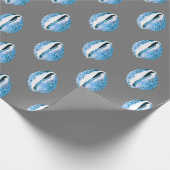 Blue Cowrie Seashells Geschenkpapier (Ecke)