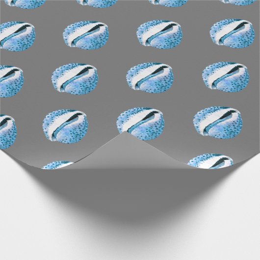 Blue Cowrie Seashells Geschenkpapier (Ecke)