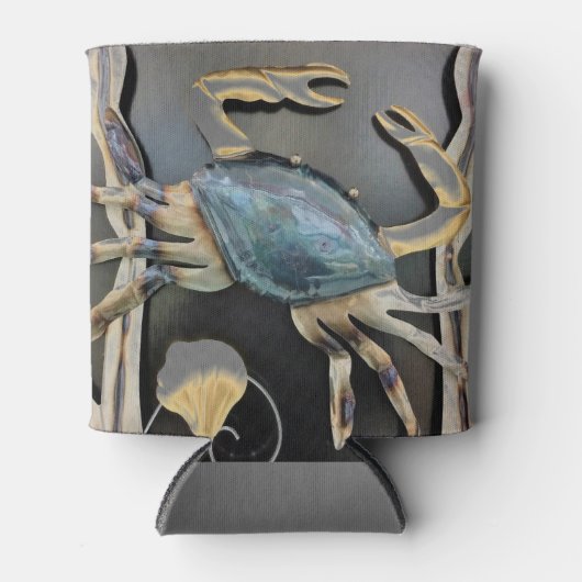 Blue Crab Abstrakt Art Dosenkühler (Vorderseite)