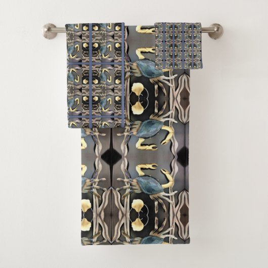 Blue Crab Abstrakt Badhandtuch Set (Insitu)