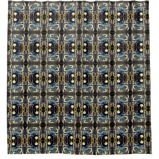 Blue Crab Abstrakt Duschvorhang (Vorderseite)