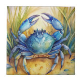 Blue Crab am Strand Fliese (Vorderseite)