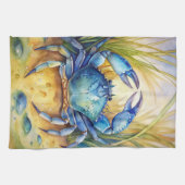 Blue Crab am Strand Geschirrtuch (Horizontal)
