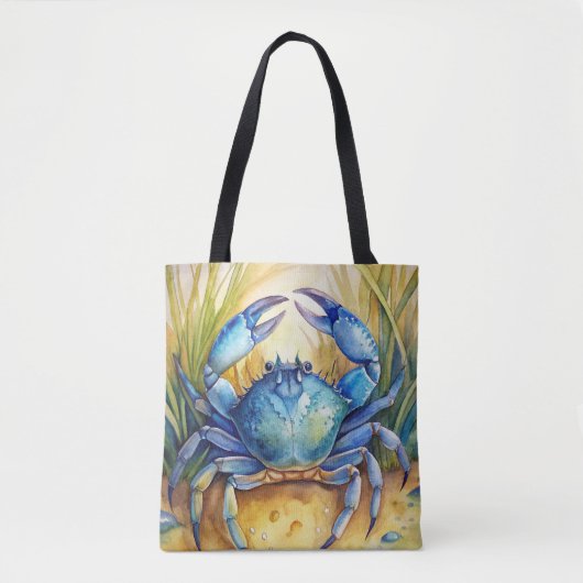 Blue Crab am Strand Tasche (Vorderseite)