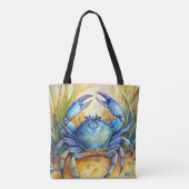 Blue Crab am Strand Tasche (Rückseite)